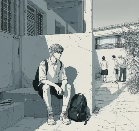 热血方向作品封面，主角迎向光线的画面
